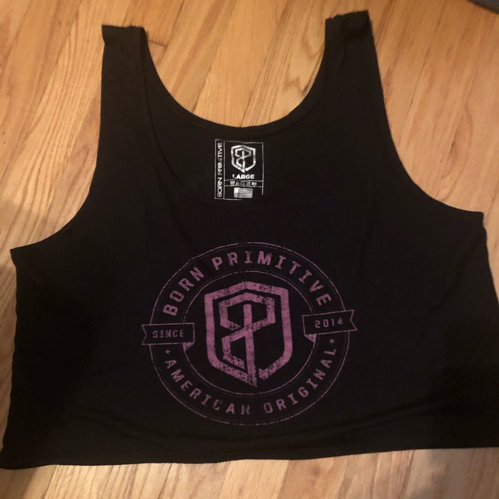 Born primitive crop tank top large black/purple